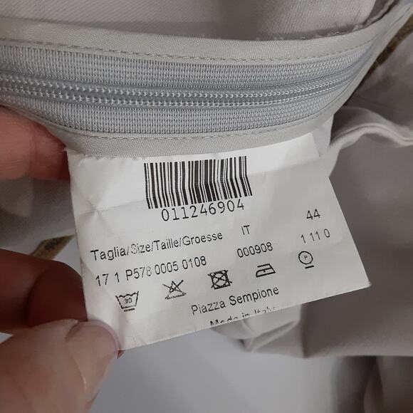 Piazza Sempione Honia High Rise Trousers Stone Gray Dress Pant Womens 12 - Picture 6 of 12